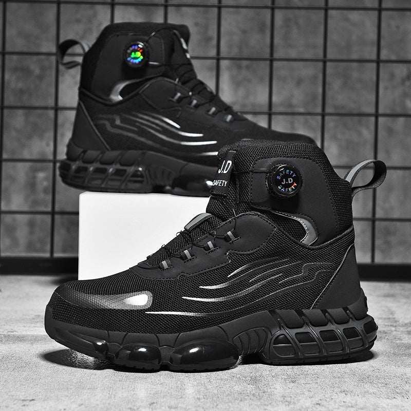 European Standard Steel Toe-Toe Labor Protection Shoes For Men, High-Elastic Thick-Soled Wear-Resistant Construction Site Shoes, Anti-Smash And Anti-Puncture Knob Safety Shoes - Image 1